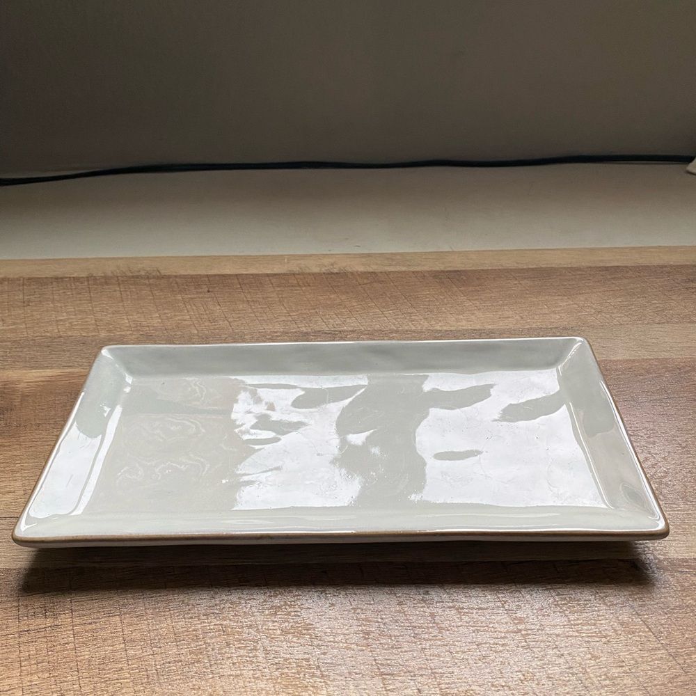 Hearth & Hand Cream - Gray Rectangular Stoneware Platter